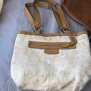 Tan brown coach purse lightly used